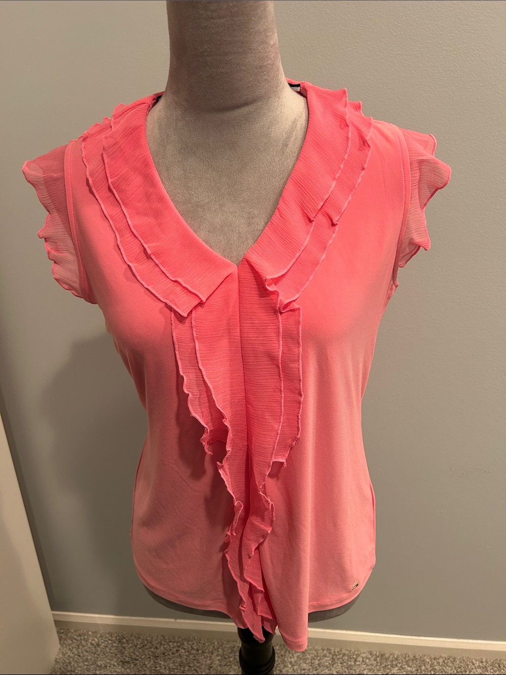 Tommy Hilfiger Coral Ruffle Blouse M